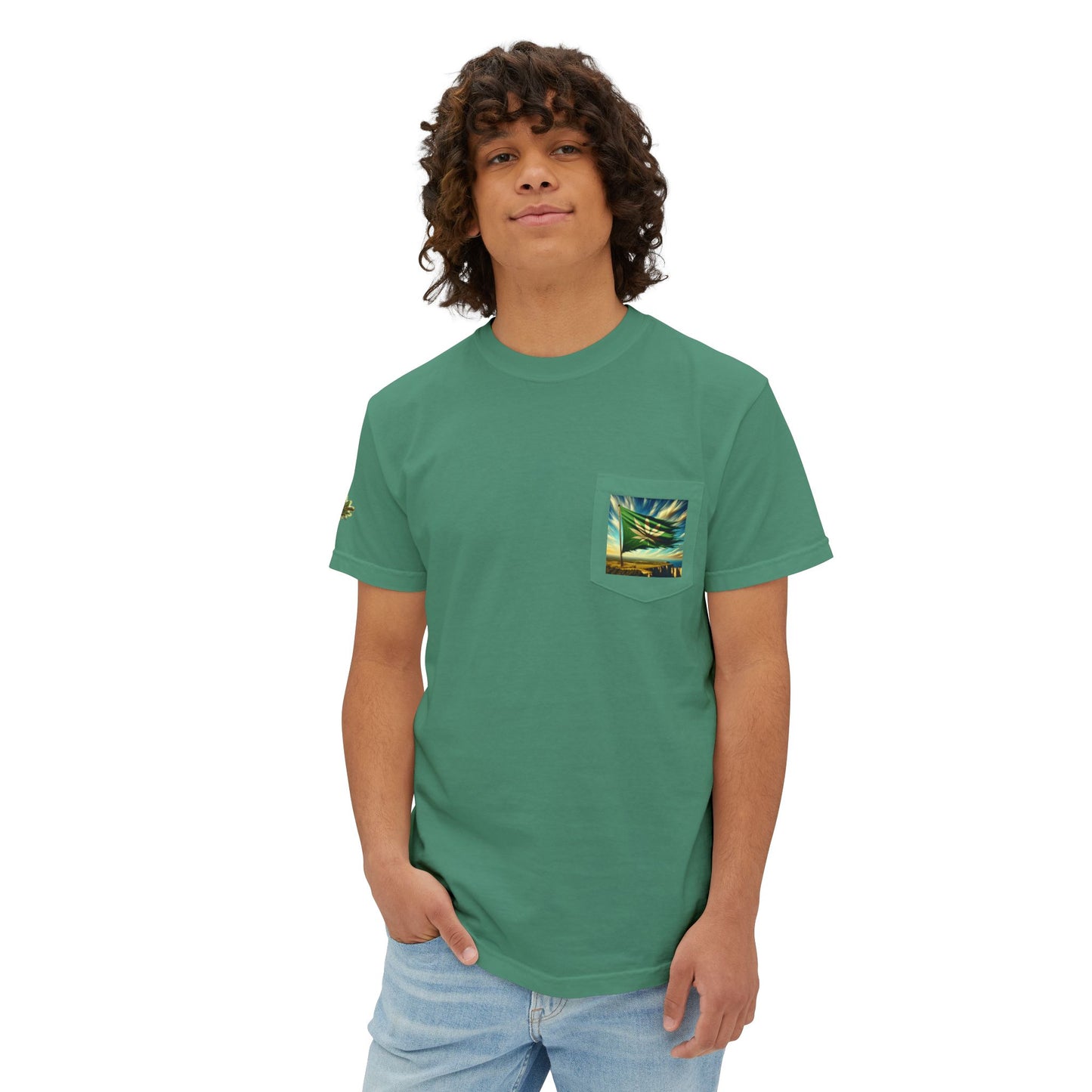 KUSH FARM 420 FREEDOM FLAG Front Pocket Tee