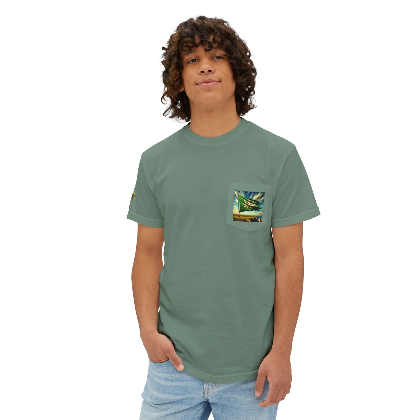 KUSH FARM 420 FREEDOM FLAG Front Pocket Tee