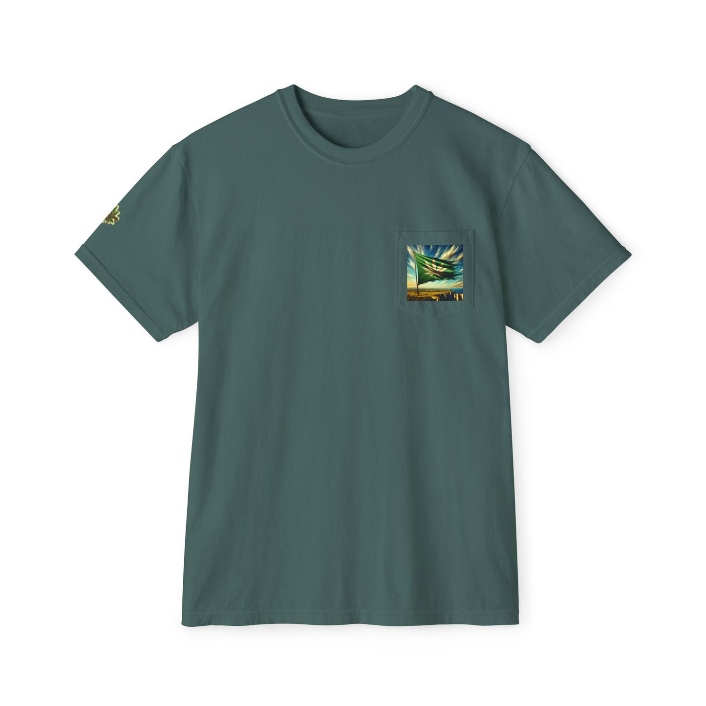 KUSH FARM 420 FREEDOM FLAG Front Pocket Tee